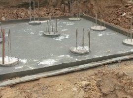 Буронабивные сваи с бетонной подготовкой под отдельно стоящий фундамент